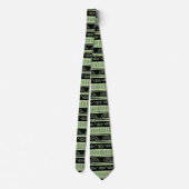 Cravate Motif tribal noir sur vert menthe (Dos)