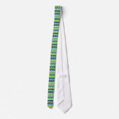 Cravate Motif tribal vert et bleu au néon (Dos)