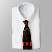 Cravate Motif tricot Pixel Vert-Jaune-Rouge (Attaché)