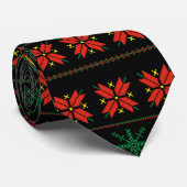 Cravate Motif tricot Pixel Vert-Jaune-Rouge (Roulé)