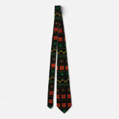 Cravate Motif tricot Pixel Vert-Jaune-Rouge (Dos)