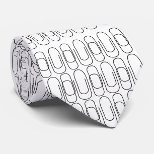 Cravate Motif trombone noir et blanc