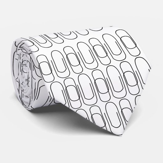 Cravate Motif trombone noir et blanc (Roulé)