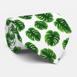 Cravate Motif Tropical à Feuille de Monstera