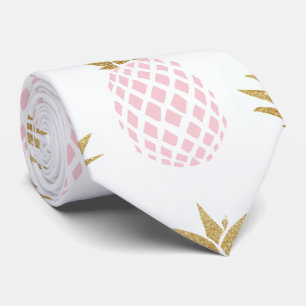 Cravate Motif tropical d'ananas d'or élégant de faux