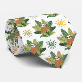 Cravate Motif tropical de paresse (Roulé)