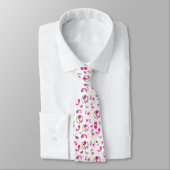 Cravate Motif tropical, Flamants roses, pastèques, Fleurs (Attaché)