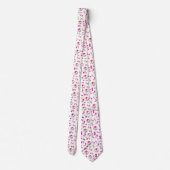 Cravate Motif tropical, Flamants roses, pastèques, Fleurs (Dos)