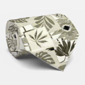 Cravate Motif tropical monochrome. (Roulé)