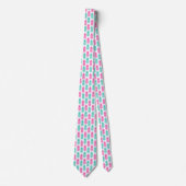 Cravate Motif tropical turquoise rose Girly d'ananas (Devant)