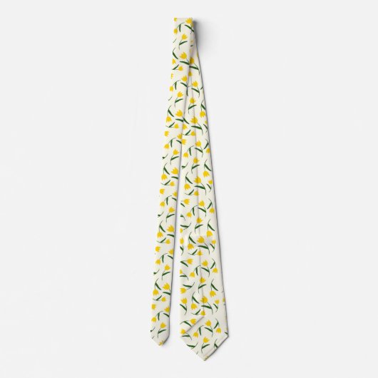 Cravate Motif Tulipe Jaune (Dos)