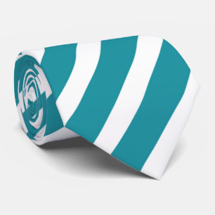Cravate motif turquoise à bande blanche cool