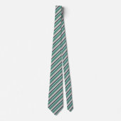 Cravate Motif turquoise/beige rayé (Devant)