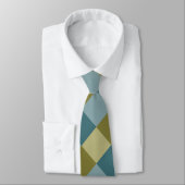 Cravate Motif turquoise bleu or jaune (Attaché)