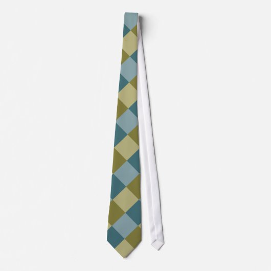 Cravate Motif turquoise bleu or jaune (Devant)