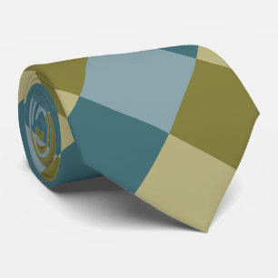 Cravate Motif turquoise bleu or jaune