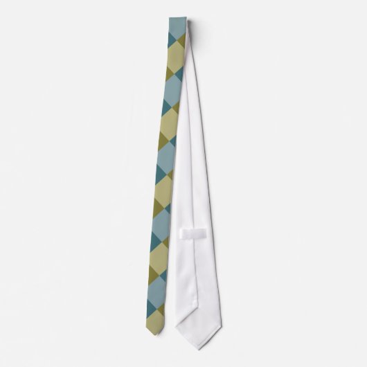 Cravate Motif turquoise bleu or jaune (Dos)