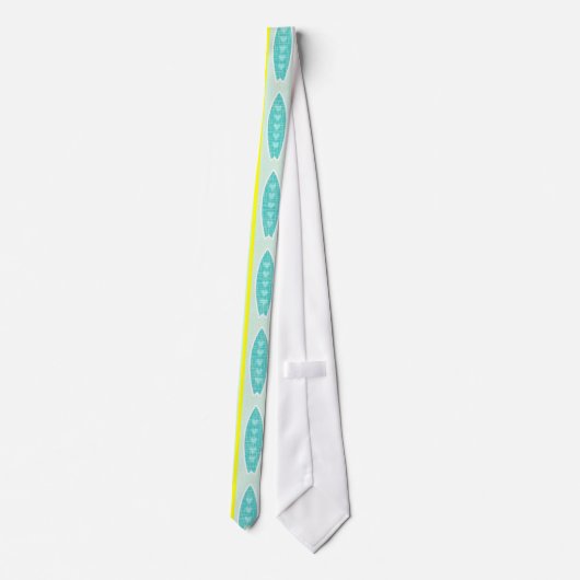 Cravate Motif turquoise de planches de surf (Dos)