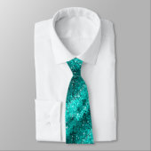 Cravate Motif Turquoise Disco Parties scintillant & Éparkl (Attaché)