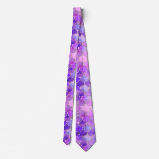 Cravate Motif Ultra Violet & Gold Mermaid (Dos)