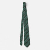 Cravate Motif uni rayé vert rétro (Dos)