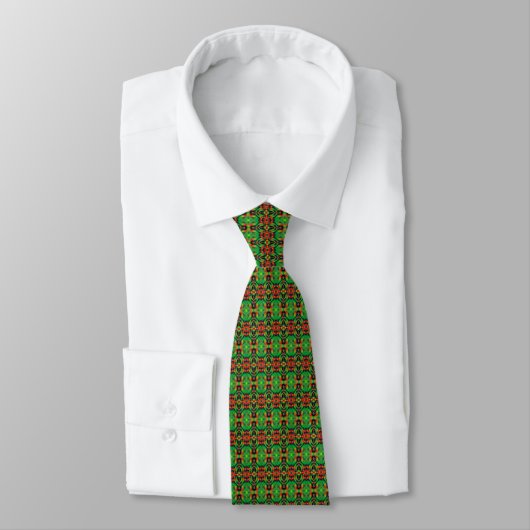 Cravate Motif unique rouge et vert (Attaché)