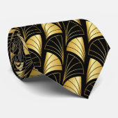 Cravate Motif Vector Gold Gradient Abstrait Noir (Roulé)