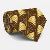 Cravate Motif vectoriel Gold Gradient Abstrait Brown (Roulé)
