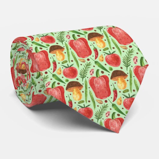 Cravate motif végétal mixte carrelé mignon (Roulé)