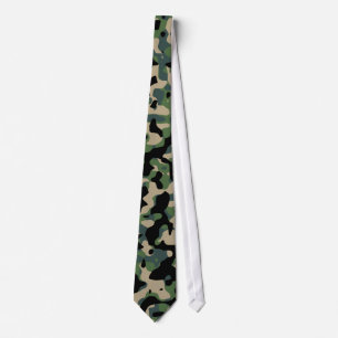 Cravate Motif verdoyant de camouflage d'été