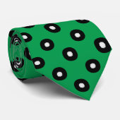 Cravate Motif vert blanc orange Polka (Roulé)