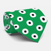 Cravate Motif vert blanc orange Polka (Roulé)