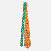 Cravate Motif vert blanc orange Polka (Dos)