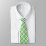 Cravate Motif vert blanc payé<br><div class="desc">Motif sans couture, vert et blanc. Parfait accessoire de St. Patrick.</div>