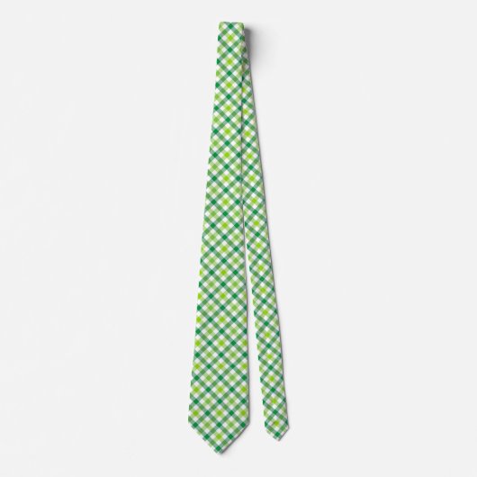 Cravate Motif vert blanc payé (Devant)