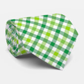 Cravate Motif vert blanc payé (Roulé)