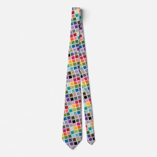Cravate Motif vert Confetti rose Lime coloré (Devant)