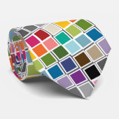 Cravate Motif vert Confetti rose Lime coloré (Roulé)