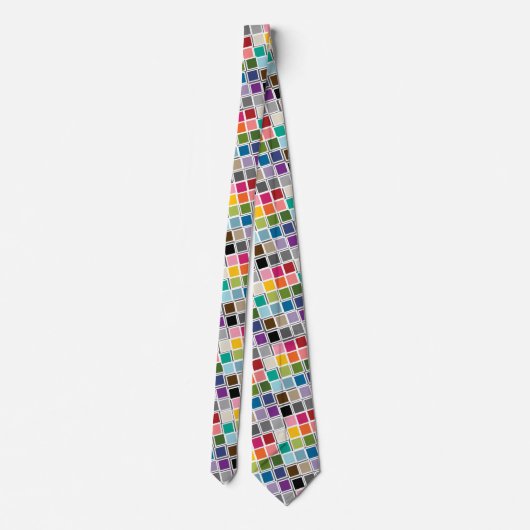 Cravate Motif vert Confetti rose Lime coloré (Dos)