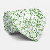 Cravate Motif vert de biologie (Roulé)
