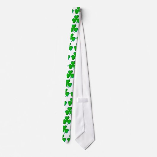 Cravate Motif vert de shamrocks (Dos)