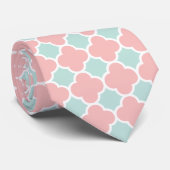 Cravate Motif vert en bon état de Quatrefoil de corail (Roulé)