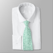 Cravate Motif Vert Et Blanc À La Menthe (Attaché)