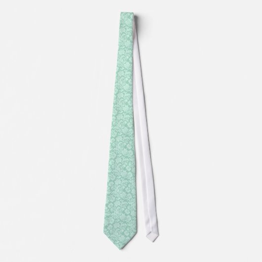 Cravate Motif Vert Et Blanc À La Menthe (Devant)