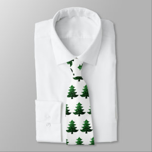 Cravate Motif vert et blanc pour sapin de Noël