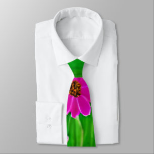 Cravate Motif vert et rose vif