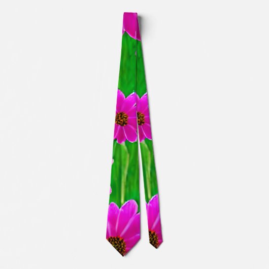 Cravate Motif vert et rose vif (Devant)