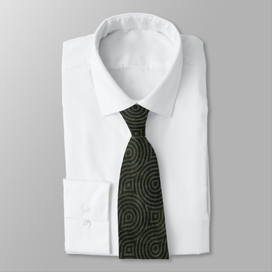 Cravate Motif vert foncé rétro (Attaché)