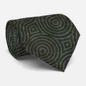 Cravate Motif vert foncé rétro (Roulé)