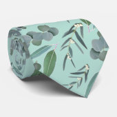 Cravate Motif vert Mint Eucalyptus vert (Roulé)